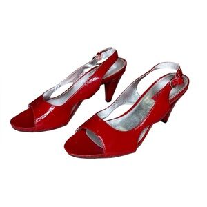 Ecco red patent leather heels